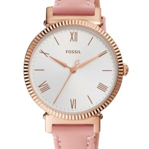 Fossil Women Leather Analog Silver Dial Watch-Es4794, Band Color-Beige